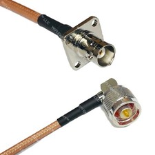 RG400 BNC Flange Female to N MALE ANGLE RF Cable FAST-SHIP LOT