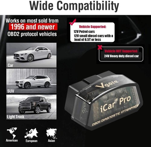 Hot Vgate iCar Pro elm327 V2.3 OBD2 Diagnostic Tools Bluetooth 4.0 Android/IOS - Picture 4 of 14