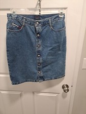 VTG Tommy Hilfiger Tommy Jeans Women  s Size 9 Blue Denim Button Down Mini Skirt