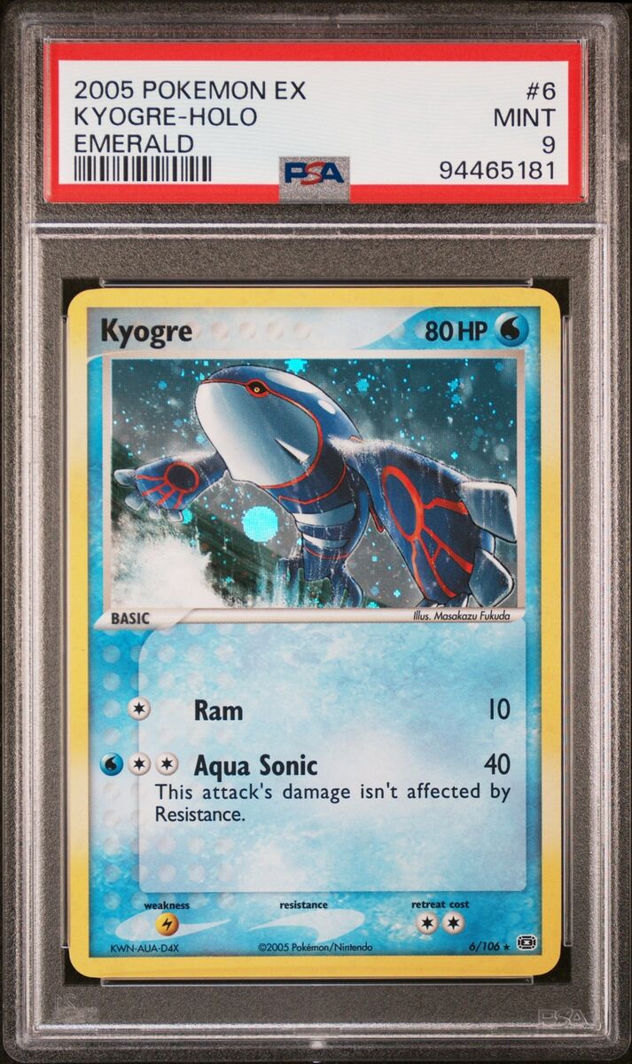 PSA 9 Kyogre-Holo Emerald Holo #6 2005 Pokemon Ex Emerald PSA 9 Kyogre-Holo Emerald Holo #6 2005 Pokemon Ex Emerald