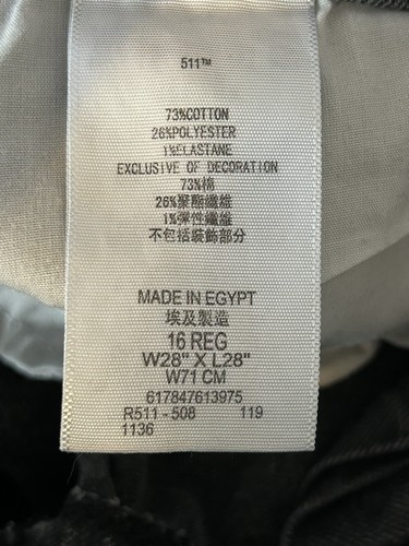 Levis 511 Slim Jeans Boys Gray Denim size 16 Reg (28x28) - Picture 3 of 5