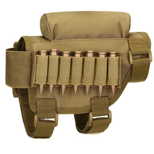 Tactical Buttstock Rifle Cheek Rest Pouch Riser Pad Cartridges Holder Carrier - Picture 6 of 14