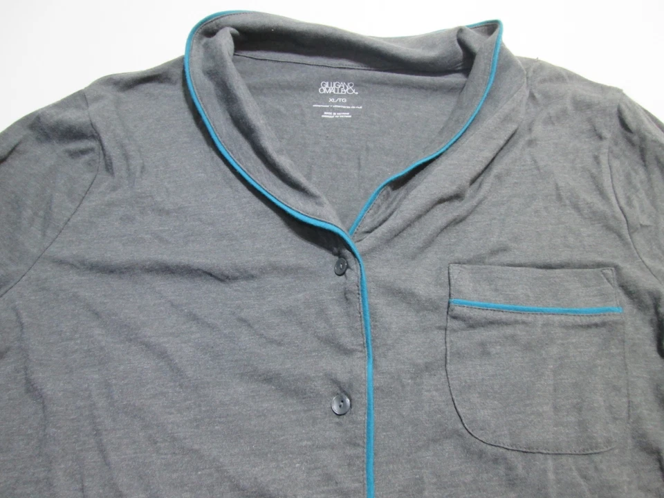 Новый с Ярлыками Gilligan OMalley женщин размер XL пижамы верхний темно серый груди карман кнопки - Изображение 4 из 4