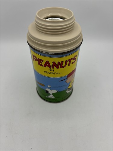 Vintage 1959 Peanuts Charlie Brown Metall Thermoskanne von Schulz Baseball. Ohne Deckel. Y4 - Bild 2 von 8