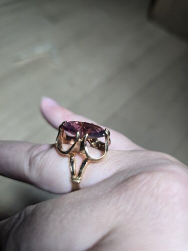 Vintage ESPO By Joseph Esposito Gold Plated Amethyst Ring Size 6.75 - Picture 6 of 10