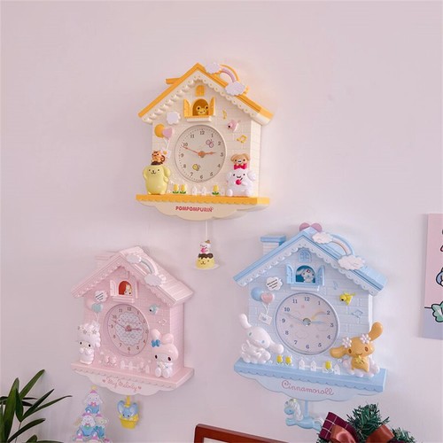 My Melody Cinnamoroll Pom Pom Purin Wanduhr Uhr Pendeluhr Anhänger - Bild 4 von 18