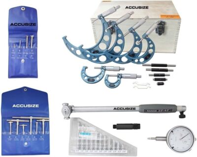 Toolmaker's Inspection Set with 2-6'' x .0001'' Dial Bore Gage, #EGEE-1006