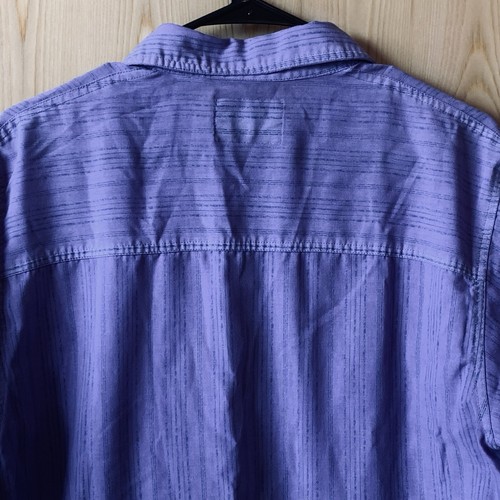 Vintage Bugle Boy Shirt S Purple Short Sleeve Striped Button Up Beach Surfing - Picture 13 of 19
