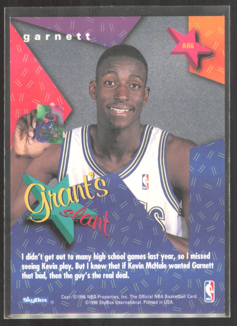 1995-96 Skybox NBA Hoops Grant's All-Rookies Kevin Garnett Rookie