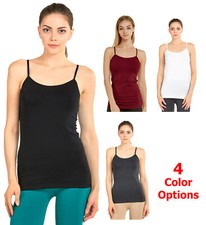 Mopas Women's Plain Camisole Tank Top with Adjustable Straps