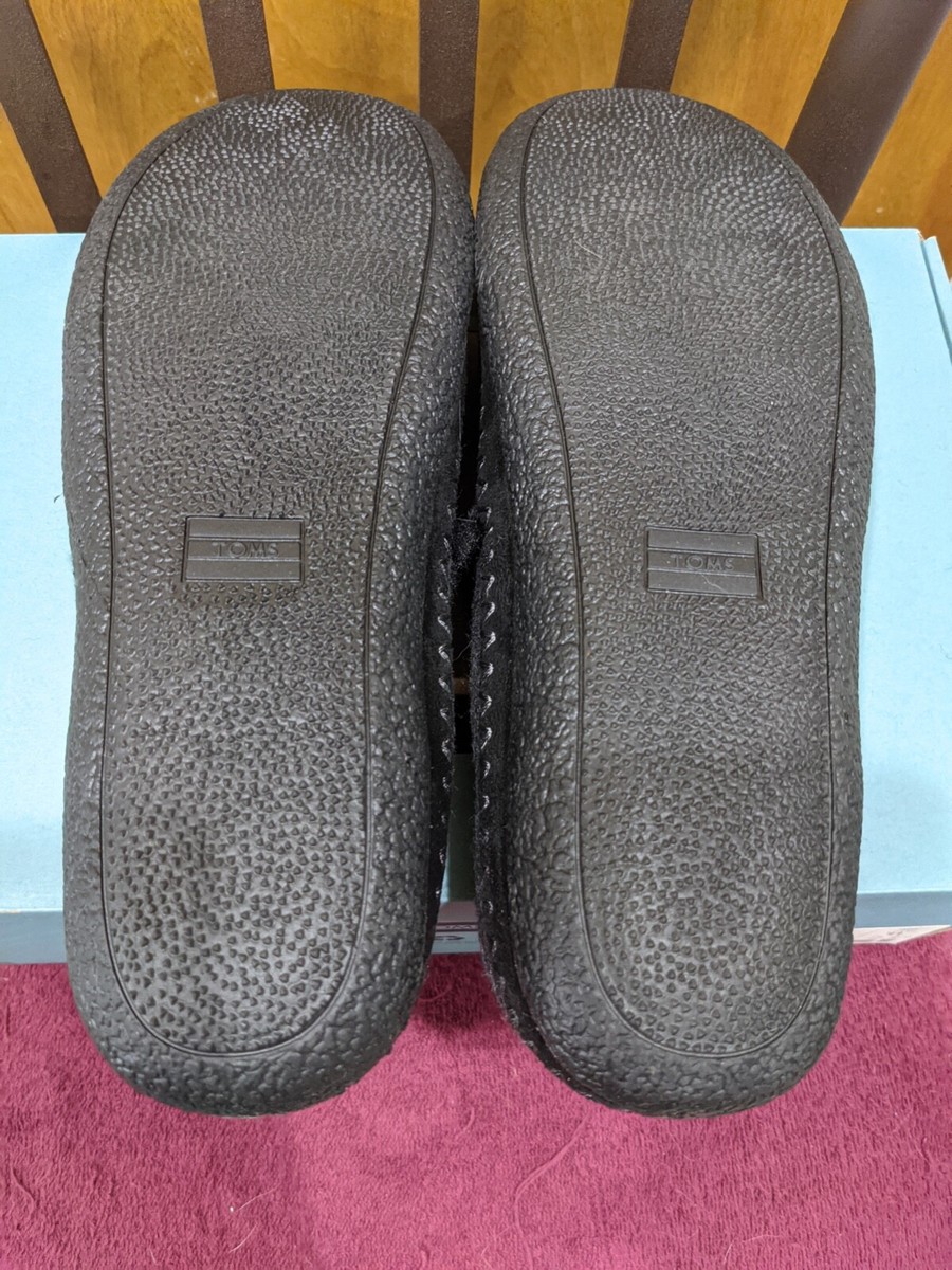 TOMS India Slipper Forged Iron Grey Felt Women's Faux Fur Lining
