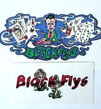 BLACK FLYS 2 VINTAGE STICKER 90S MUSHROOM SMOKE SURF SURFBOARD Skate Skateboard