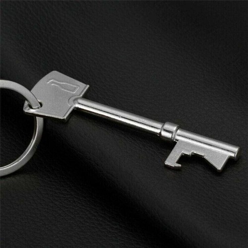 1 pz apribottiglie a forma di chiave apribottiglie birra apribottiglie appendici anello portachiavi strumento - Foto 5 di 5