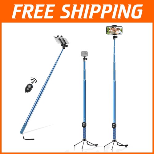 Long-Lasting 118'' Selfie Stick Tripod - Lightweight with Slip-Resistant Grip