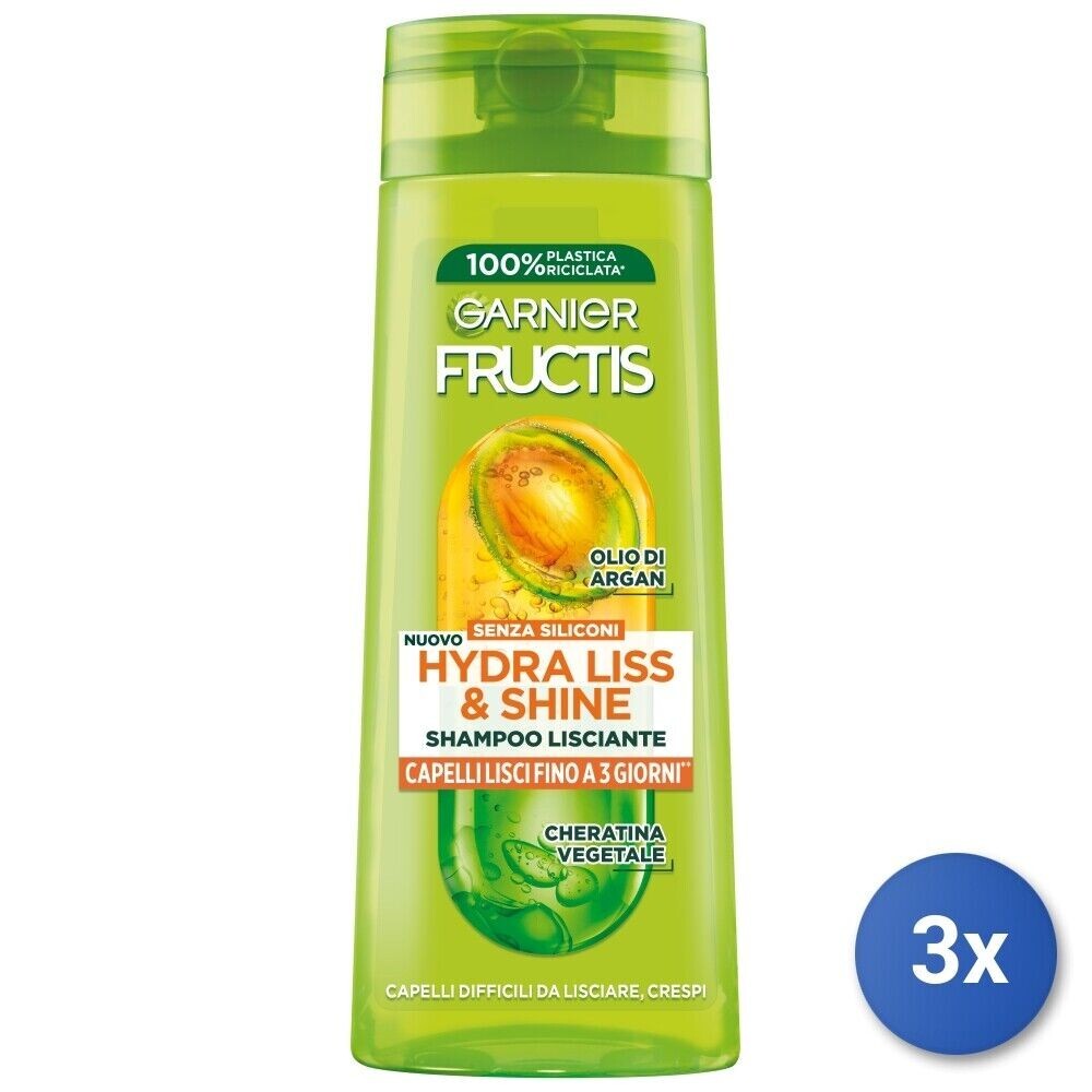 3x Fructis Shampoo 250 ml. Hydra Liss & Shine