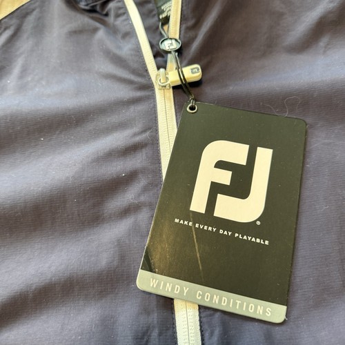 FootJoy Jacket Mens Medium Blue White Windshirt Pullover Golf Short Sleeve New - Picture 4 of 12