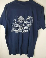 Vtg Screen Stars The Music Man Tee Men's Size XL Blue 1990 Theater single stitch