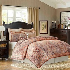 Harbor House belcourt king or Full /Queen duvet cover Mini set- brick -3Pcs
