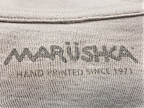 Women's Marushka T-Shirt Hand Printed Since 1971 White 3/4 Sleeve Red Poppies - Picture 3 of 6