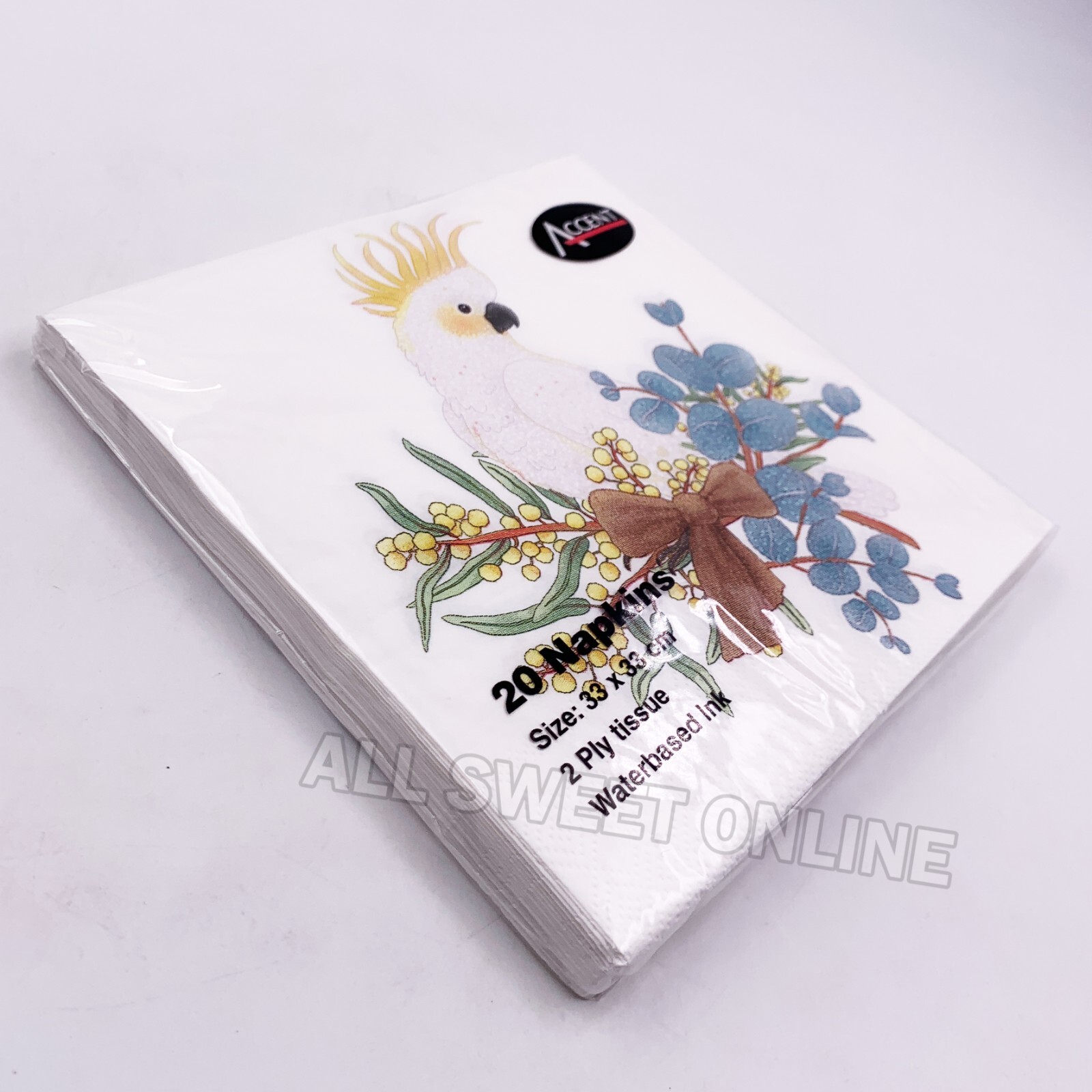 20x Printed Napkins 2ply Paper Napkin Serviettes Dining Tableware Bird