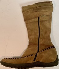Lumberjack Vera Pelle Leather Moccasin Boots Side Laces Size 9