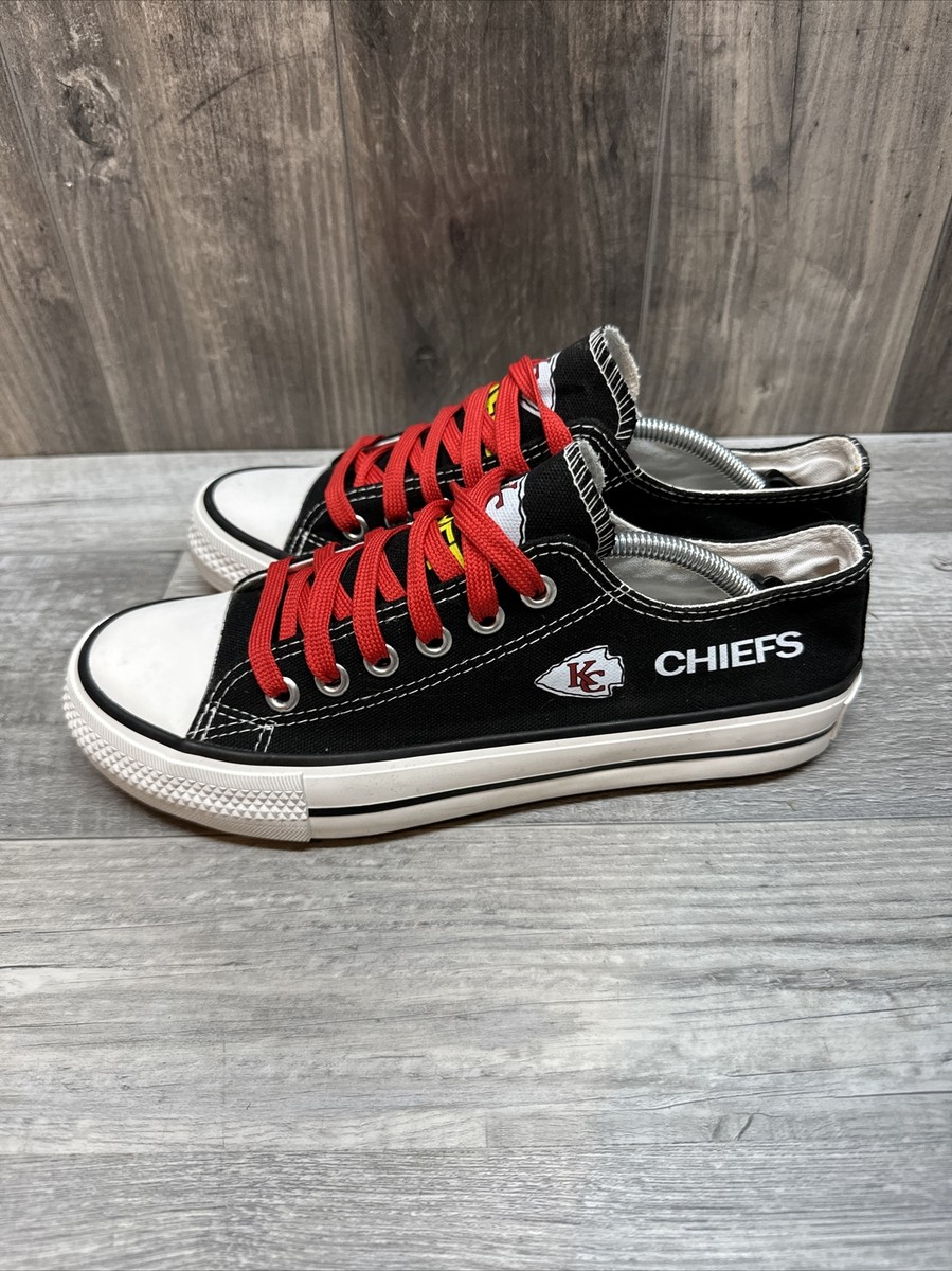 Canvas Shoes Chiefs Shoes Mens Kansas City Chiefs 2021 NFL Men's High Top Canvas SNEAKERS