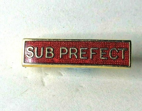 1960's School Sub prefect Red Enamel Badge 27 x 7 mm - Picture 3 of 3
