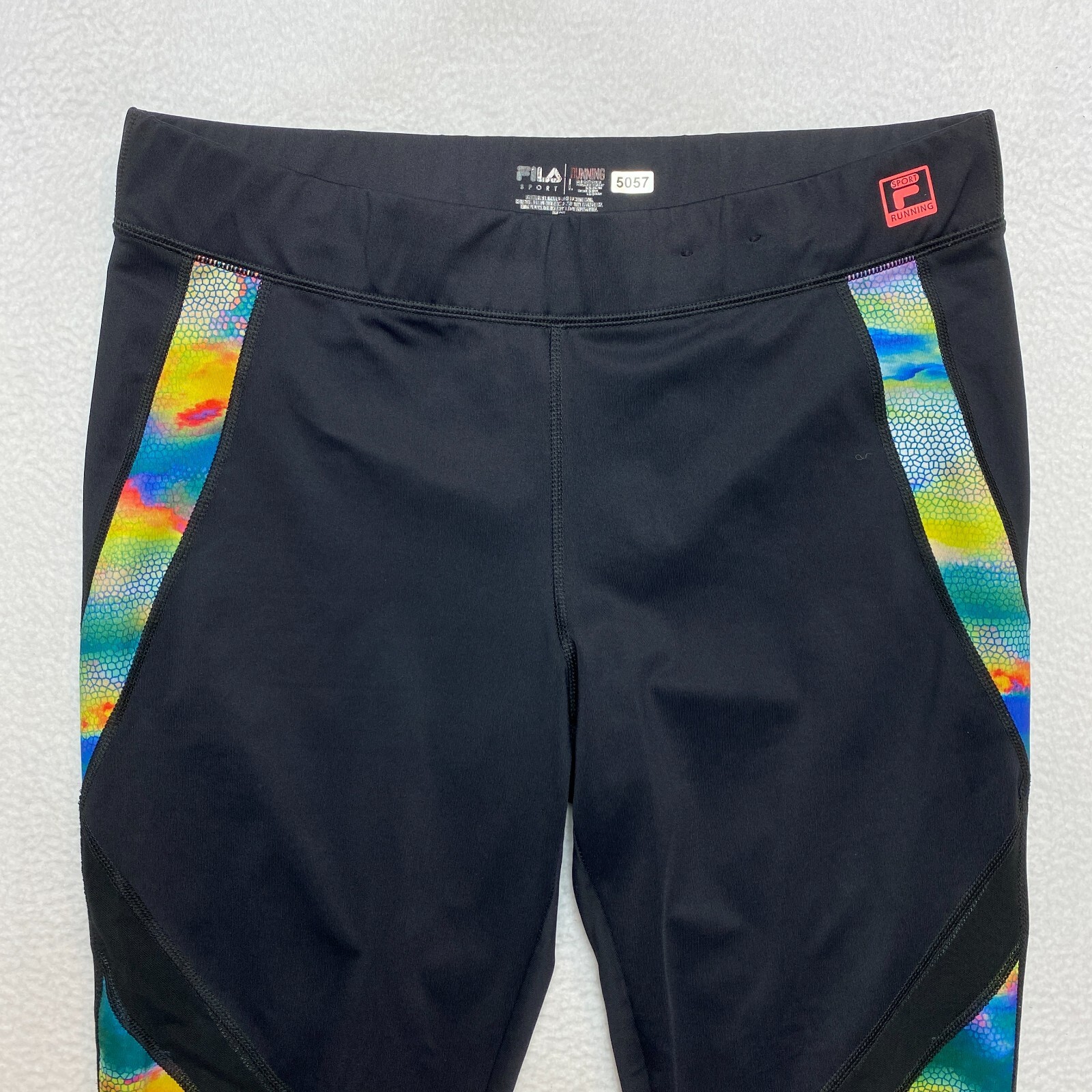 Fila Leggings Sport Donna L Nero Running Atletico Compressione Corsa Cropped