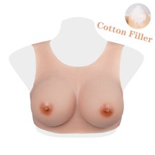 Round Neck B-G Cup Silicone Breast Forms Breastplate Fake Boobs For Crossdresser