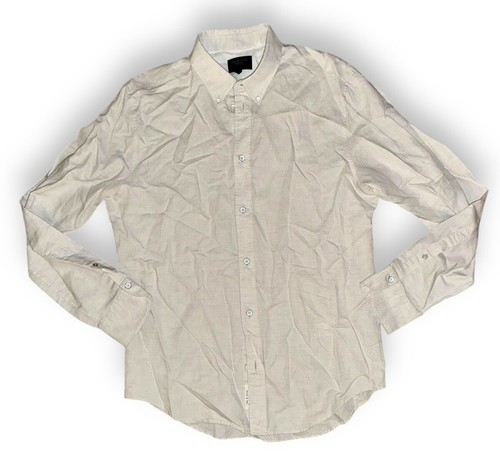RAG BONE Fit 1 Tomlin Linen Cotton Button Up Shirt Off-White size L