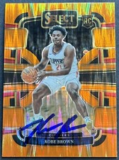 Kobe Brown Signed Auto 2023-2024 Select Orange Flash Rookie Card Beckett COA 