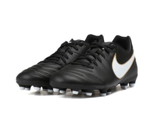 Nuevo Nike Tiempo Rio III FG Hombre Negro Blanco Oro Athletic al aire libre  Botines de fútbol | eBay