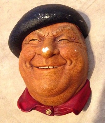 Vintage 1971 Bossons Chalkware Pierre Decorative Head Wall Plaque England
