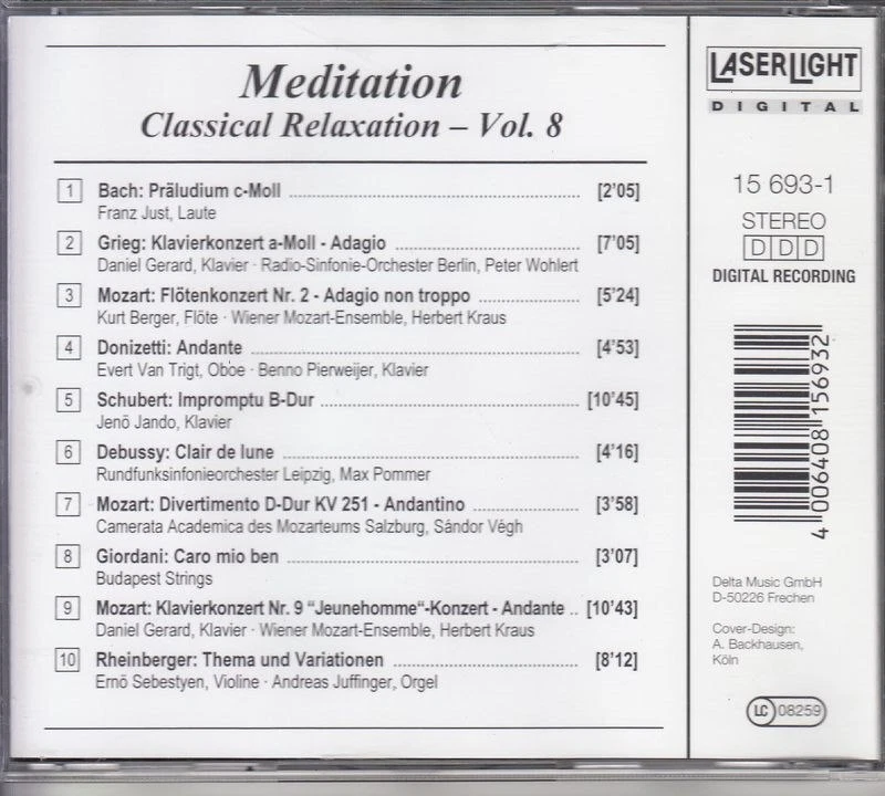 Various – Meditation-Classical Relaxation Vol. 8 ++ used ++ - Bild 2 von 2