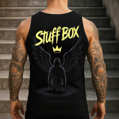 Stuff Box Shirt Herren Shirt Tank Top schwarz Urban Wings STB-1413 M-XXL