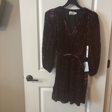ELIZA J lady size 10, Pink, Purple And Black burnout, Lined Dress, Pockets, New