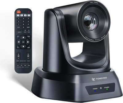 TONGVEO 10X Optischer Zoom, HDMI PTZ Kamera Kirche Live Streaming, USB 1080P 60fps