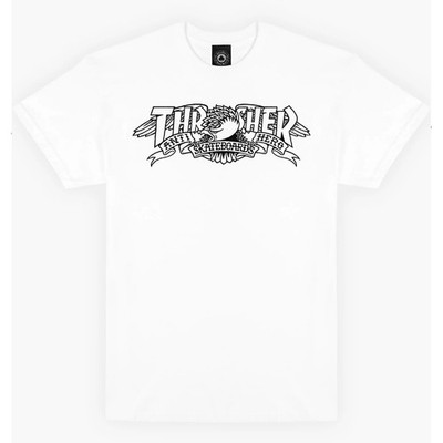 Thrasher X Anti Hero Mag Banner Tee White