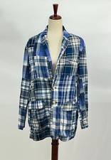 POLO RALPH LAUREN Sz 8 Blue Madras Plaid Blazer Jacket
