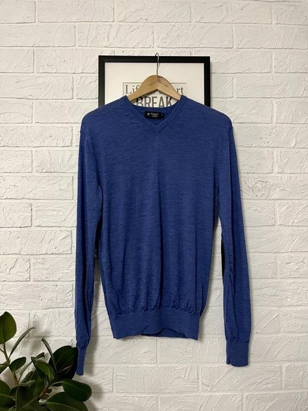 Men Hackett Sweater Navy Wool 38 / M / 46 #909X