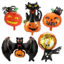 Balloons Set, 5 PCS Happy Foil Balloons Pumpkin Bat combination 1 Halloween
