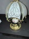 Vintage Tiffany Style American Lighting Floral Glass Portable Lamp 11”