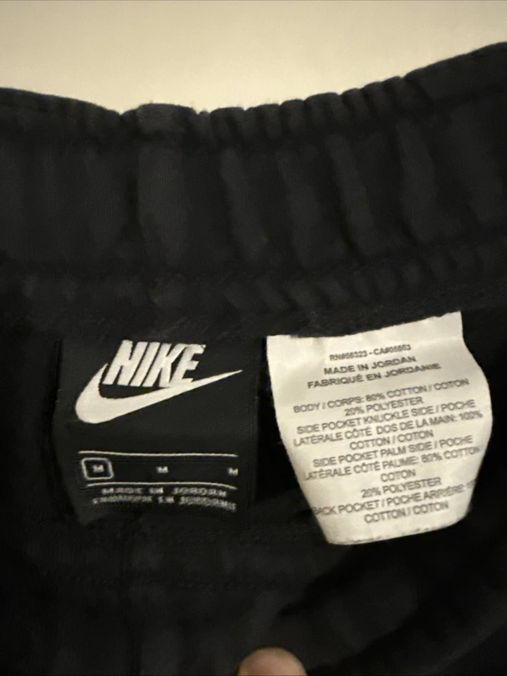 Mens Nike "Just Do It Logo" Black/White/Orange AR2865-010 Fleece Shorts! Size M - Image 4 of 4