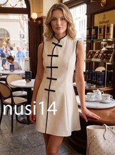 ZARA NEW WOMAN SHORT FIREMAN CLASP DRESS FLARED HEM  ECRU XS-XL 5029/274/712