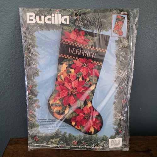 Bucilla – Kit Per Calza Di Natale Poinsettia Elegance, 45,7 Cm, Con Paillettes E Perline