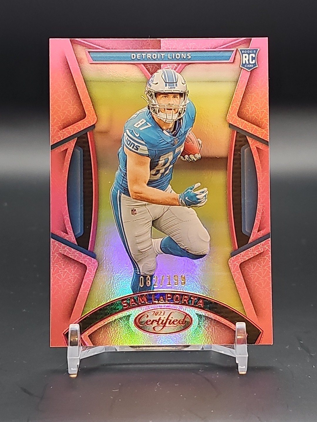 2023 Certified Mirror Pink #138 Sam LaPorta LIONS RC ROOKIE #/199