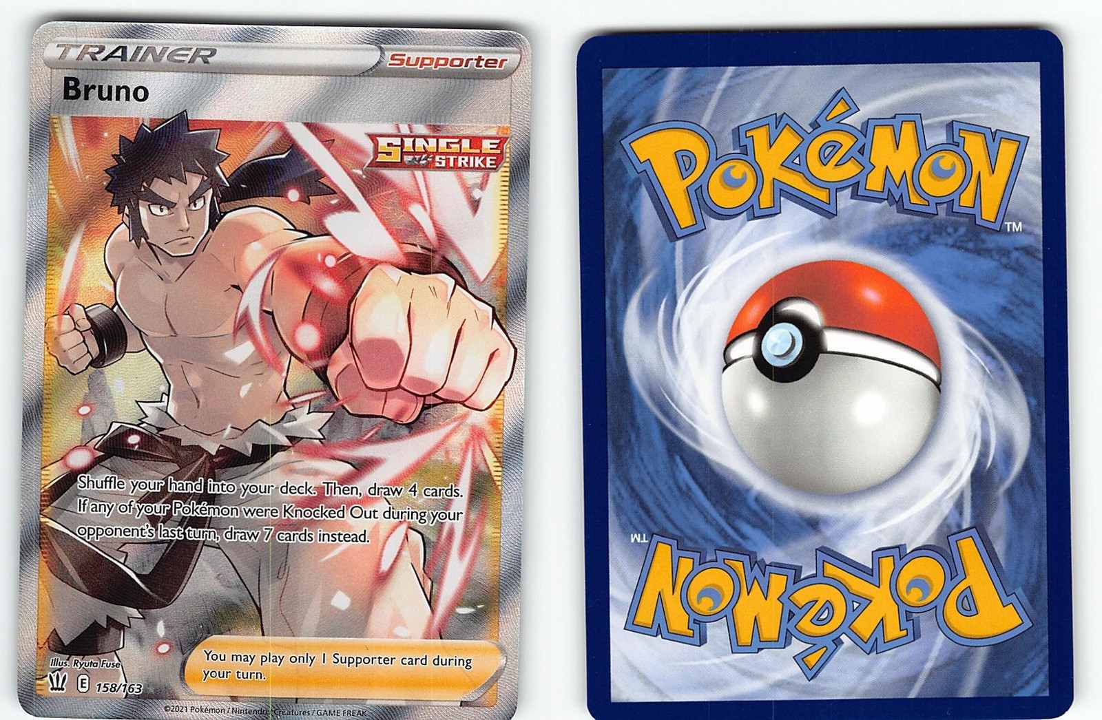 BRUNO 158/163 RARE ULTRA BATTLE STYLES POKEMON NM