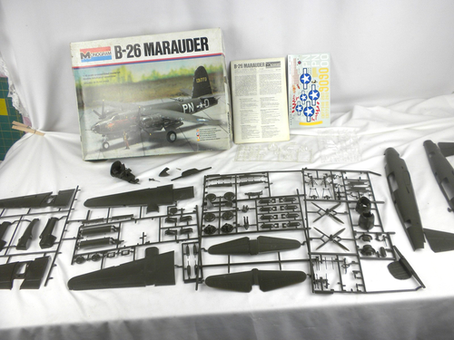Vintage Monogram B-26 Marauder 1/48 WWII Plastic Model Aircraft Kit # 5501