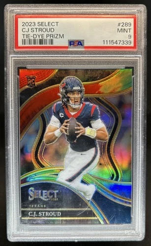 2023 Panini Select C.J. Stroud RC Tie Dye Prizm Rookie Club #/25 Texans PSA 9