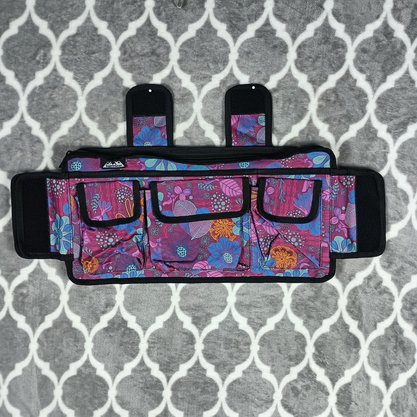 SupreGear Wheelchair Walker Organizer Bag Floral Multi Pocket Storage Pouch